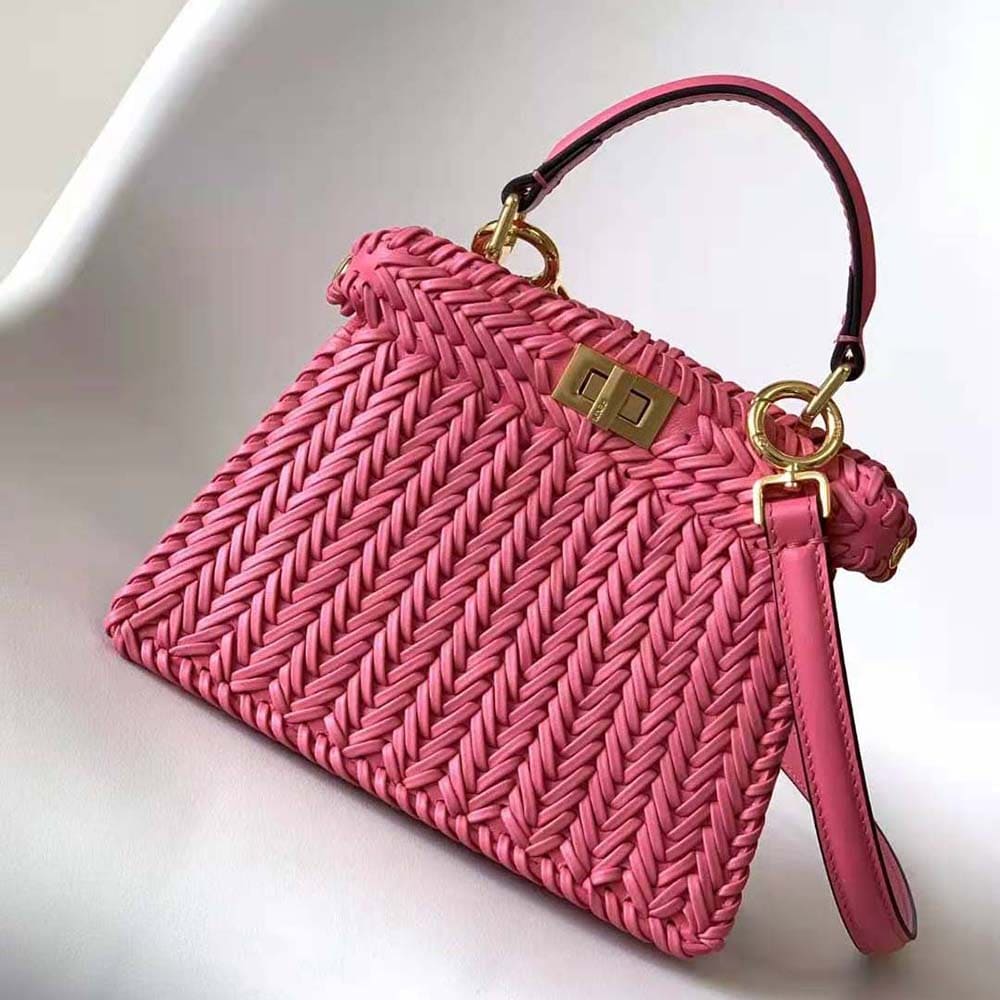 TÚI Fendi Women Peekaboo ISeeU Petite Pink Padded Calfskin Leather Bag
