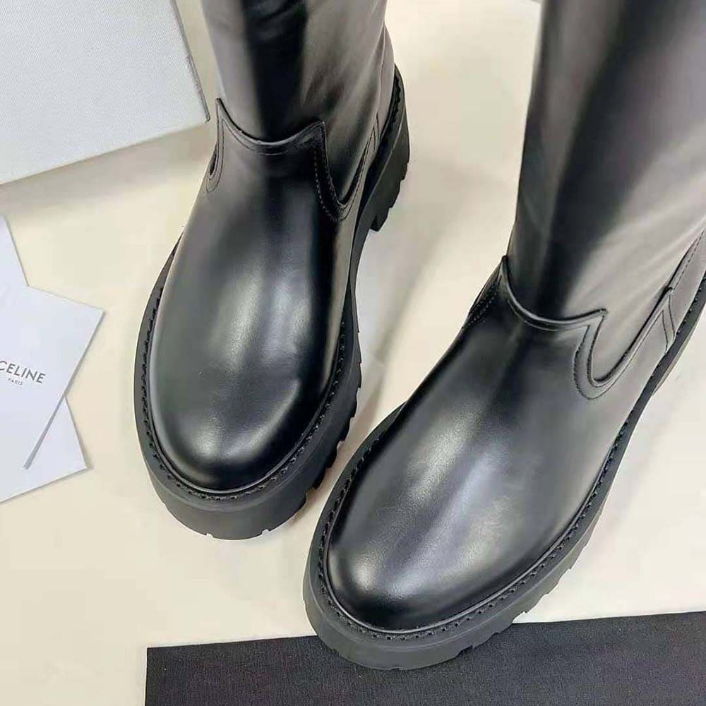 GIÀY Celine Women Buckled High Boot in Calfskin