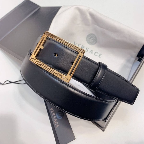 DÂY LƯNG VERSACE MEDUSA GRECA PLATED CALFSKIN LEATHER Khóa vàng