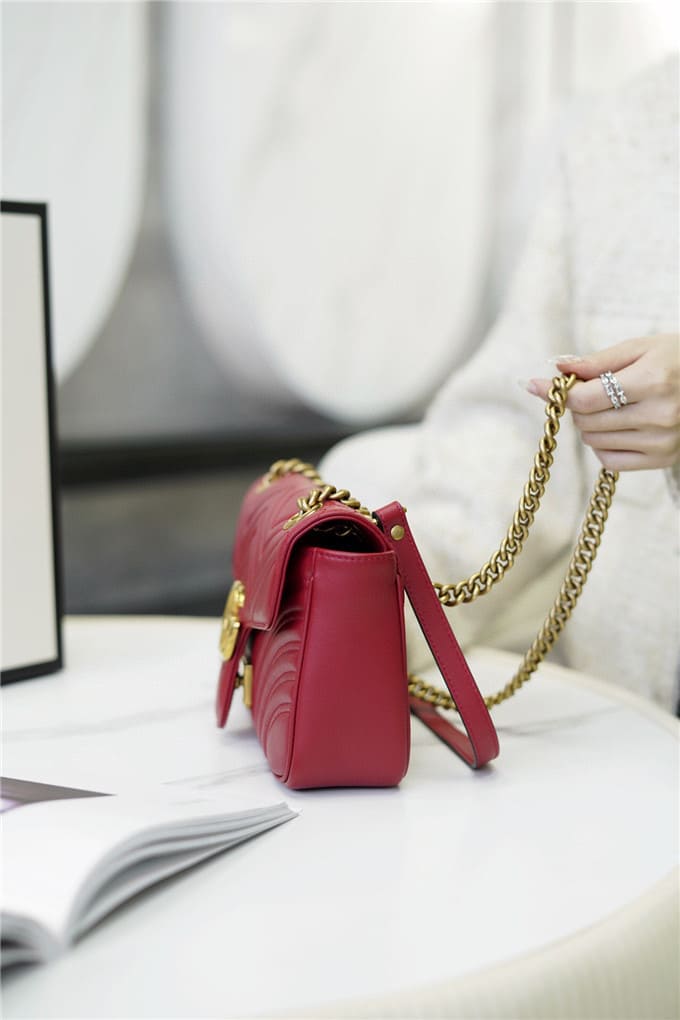 TÚI Gucci Marmont small matelasse shoulder bag red ferrari Top Quality