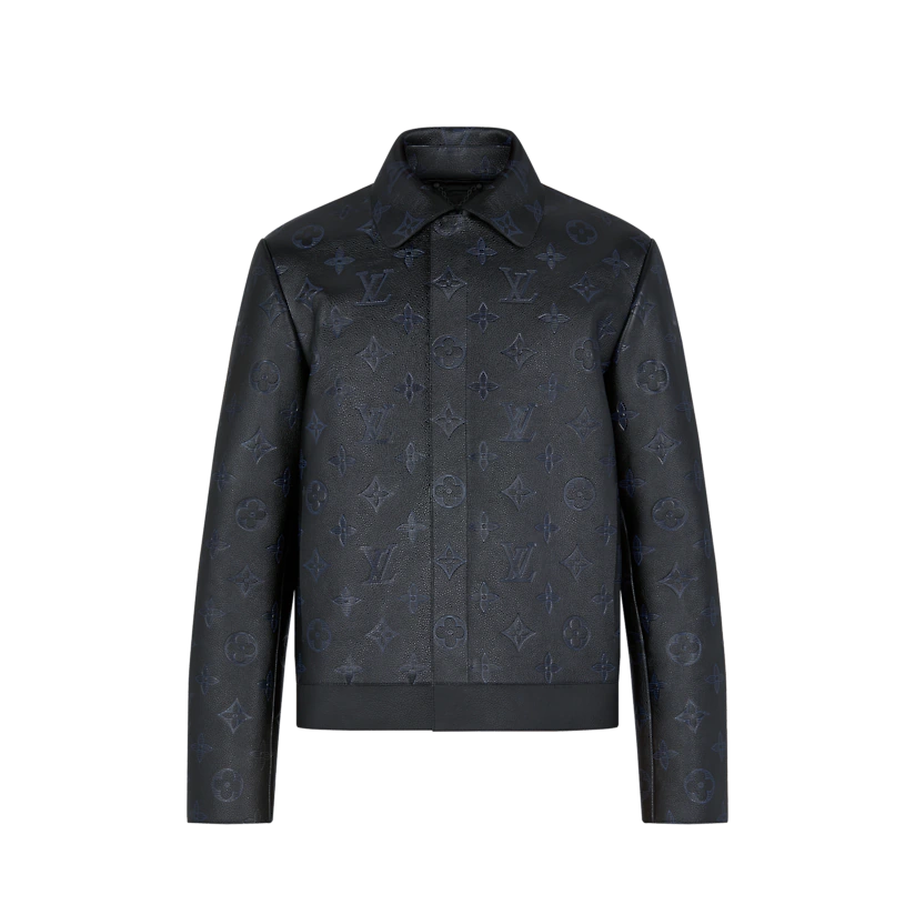 ÁO LOUIS VUITTON SHADOW MONOGRAM EMBOSSED LEATHER BLOUSON