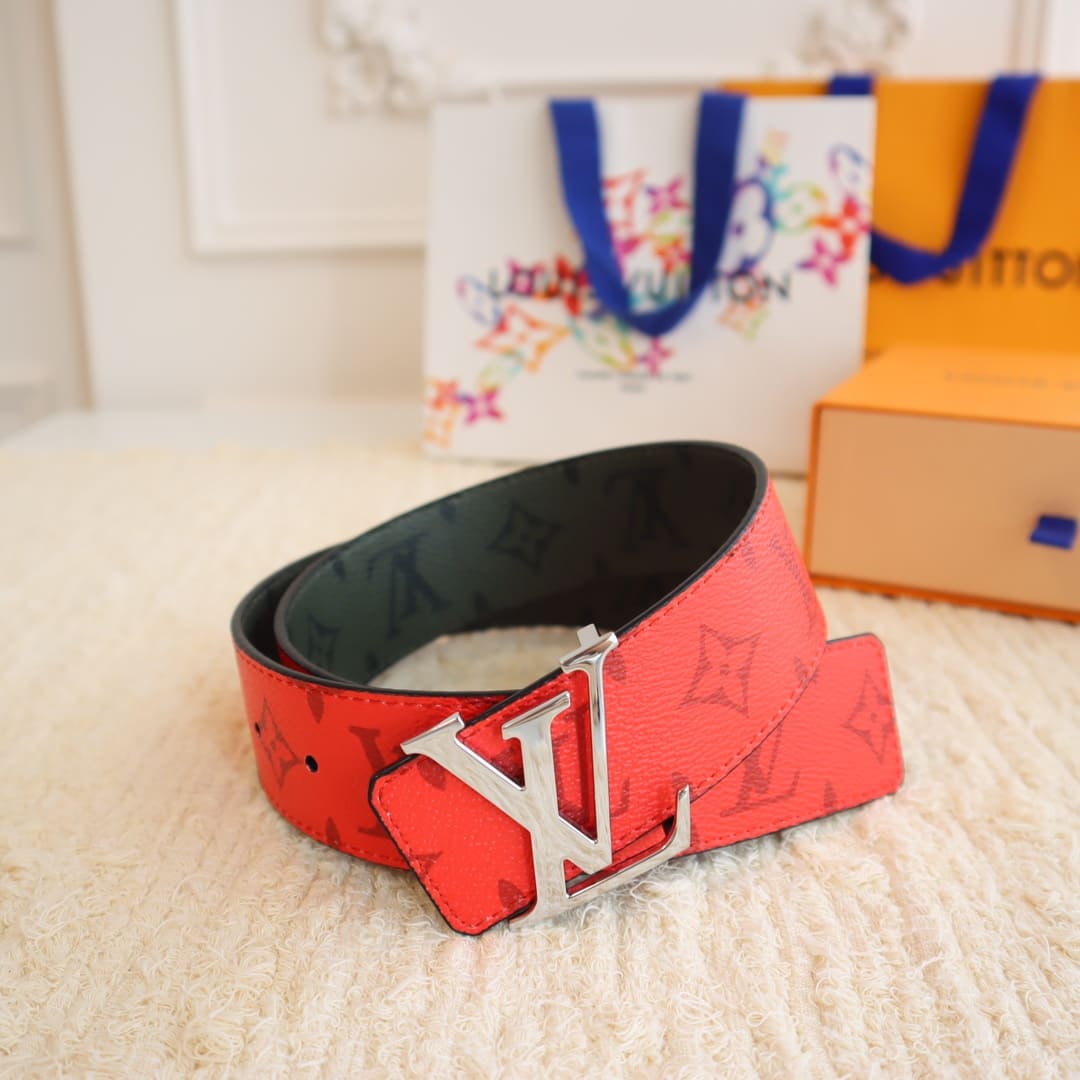 DÂY LƯNG LOUIS VUITTON RED GREEN ARMY MONOGRAM LEATHER Khóa bạc