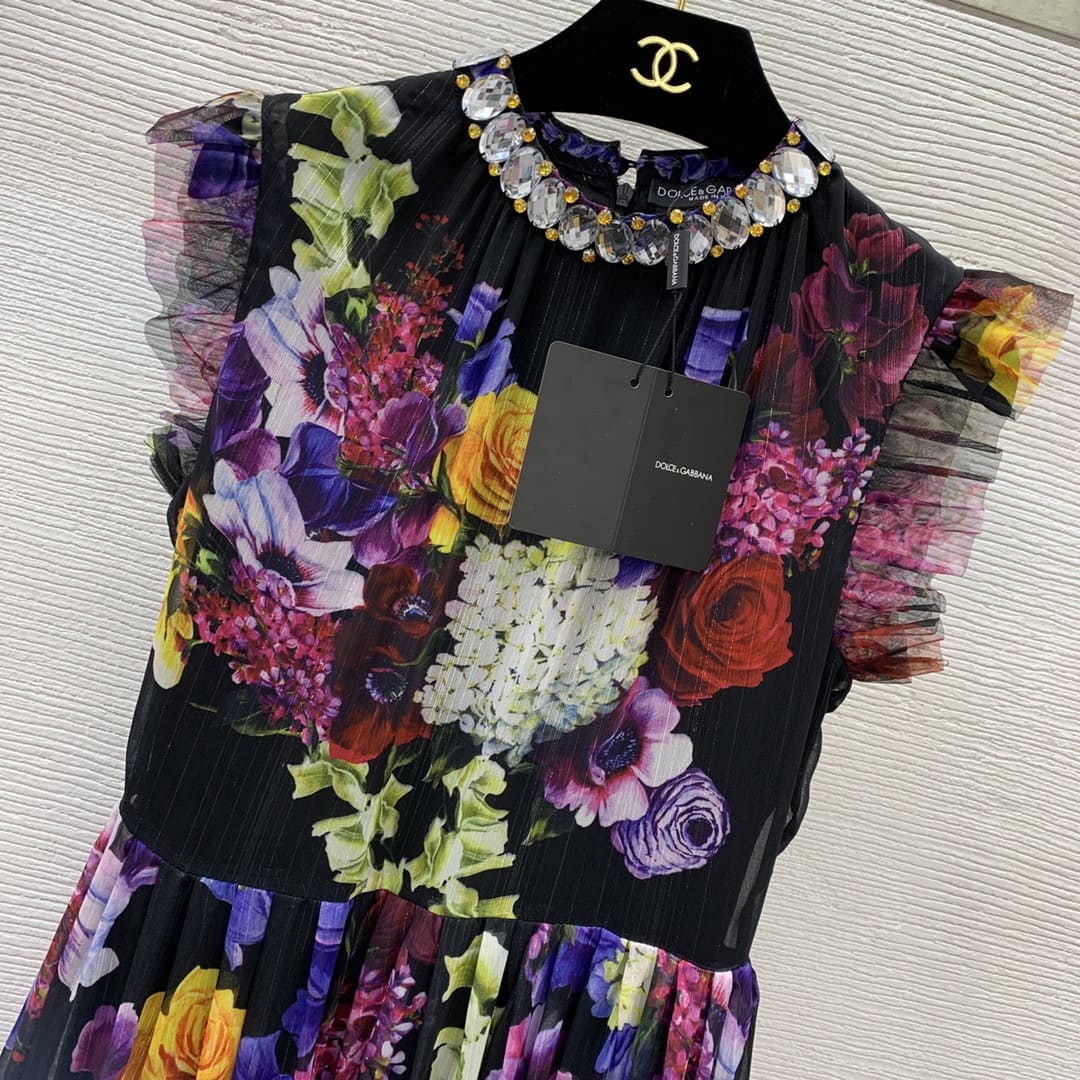 VÁY DOLCE & GABBANA Flower Party Long Dress High Classy