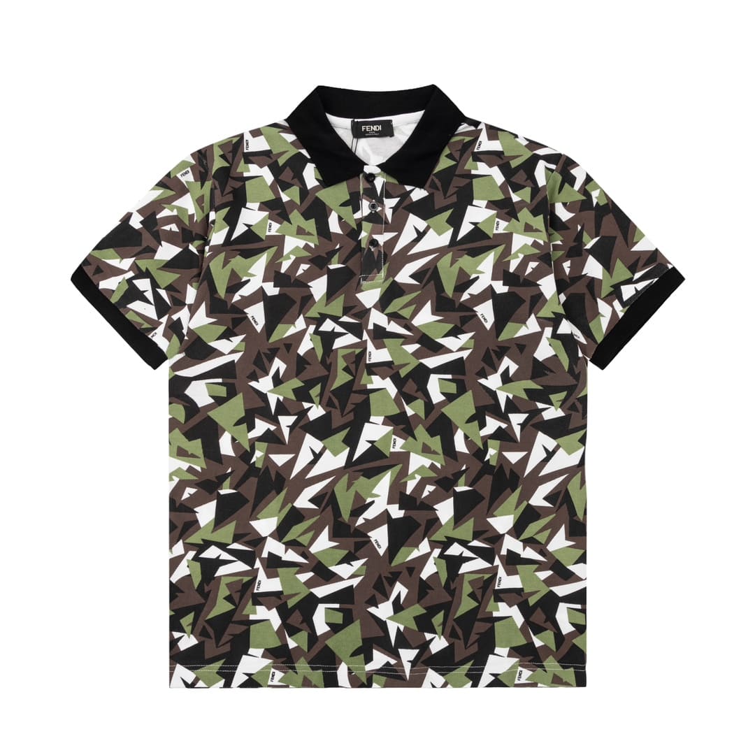 ÁO FENDI POLO SHIRT MÀU CAMOUFLAGE UNISEX
