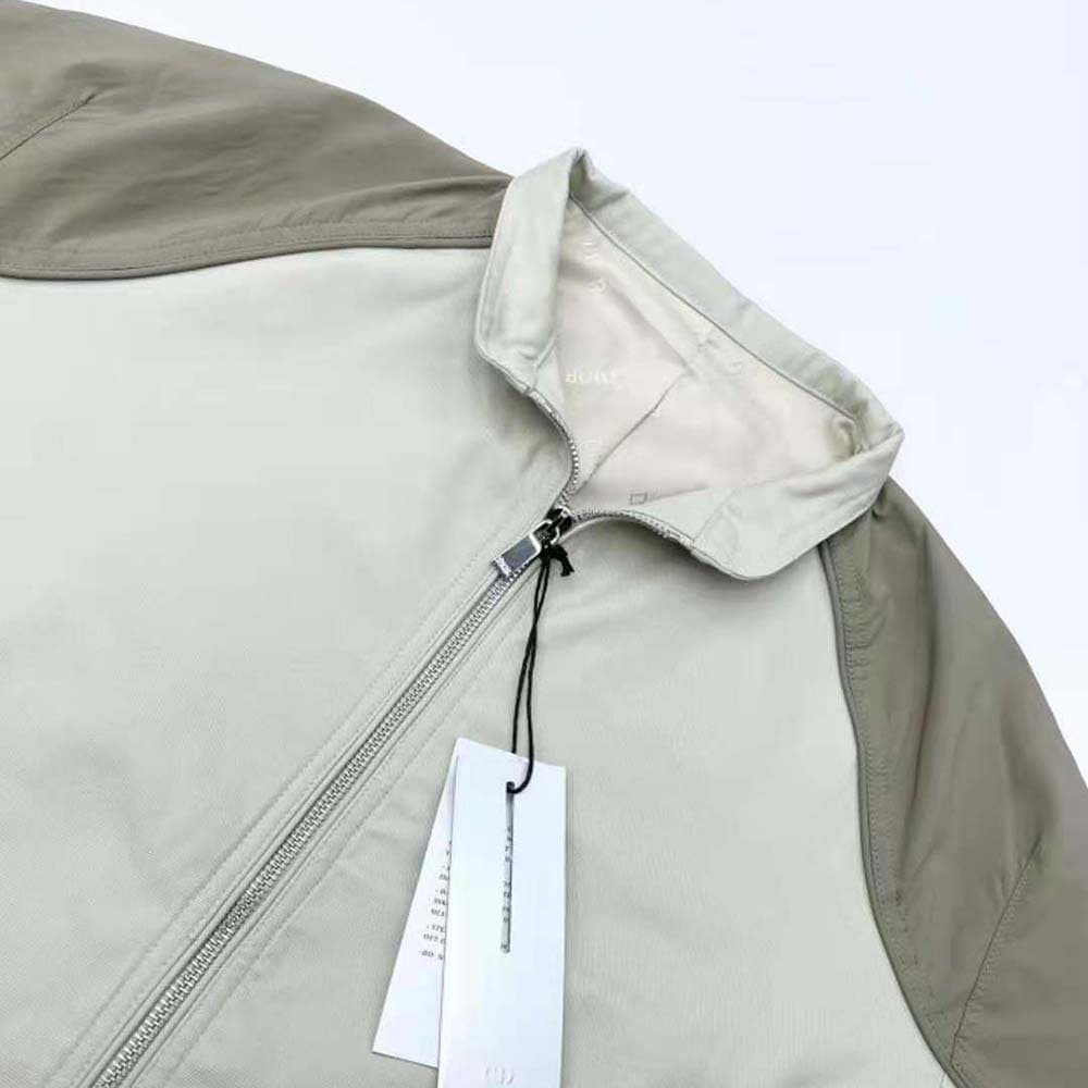 ÁO Dior Men Bomber Jacket Gray Cotton Canvas