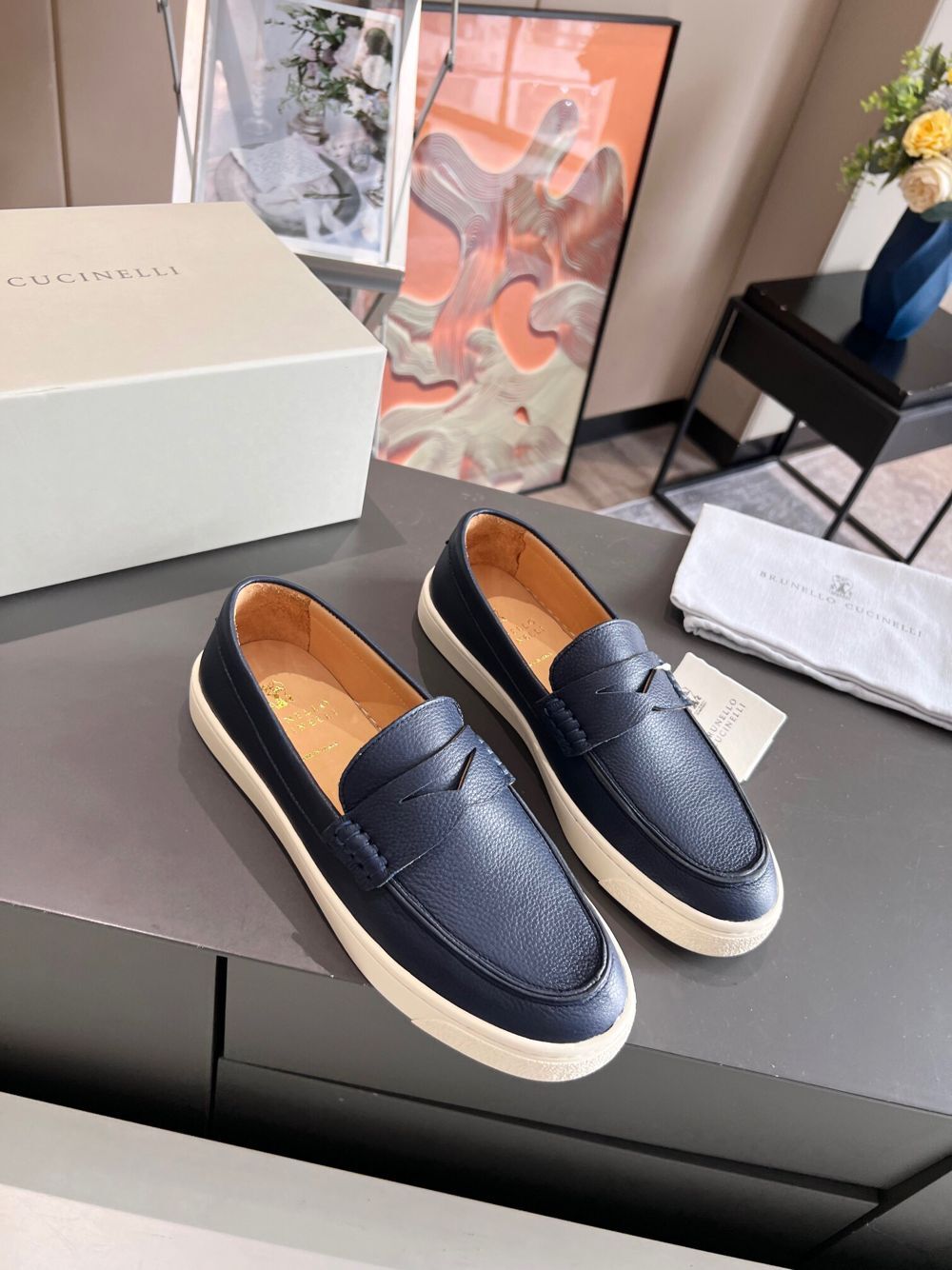 GIÀY BRUNELLO CUCINELLI Leather Black loafer shoes