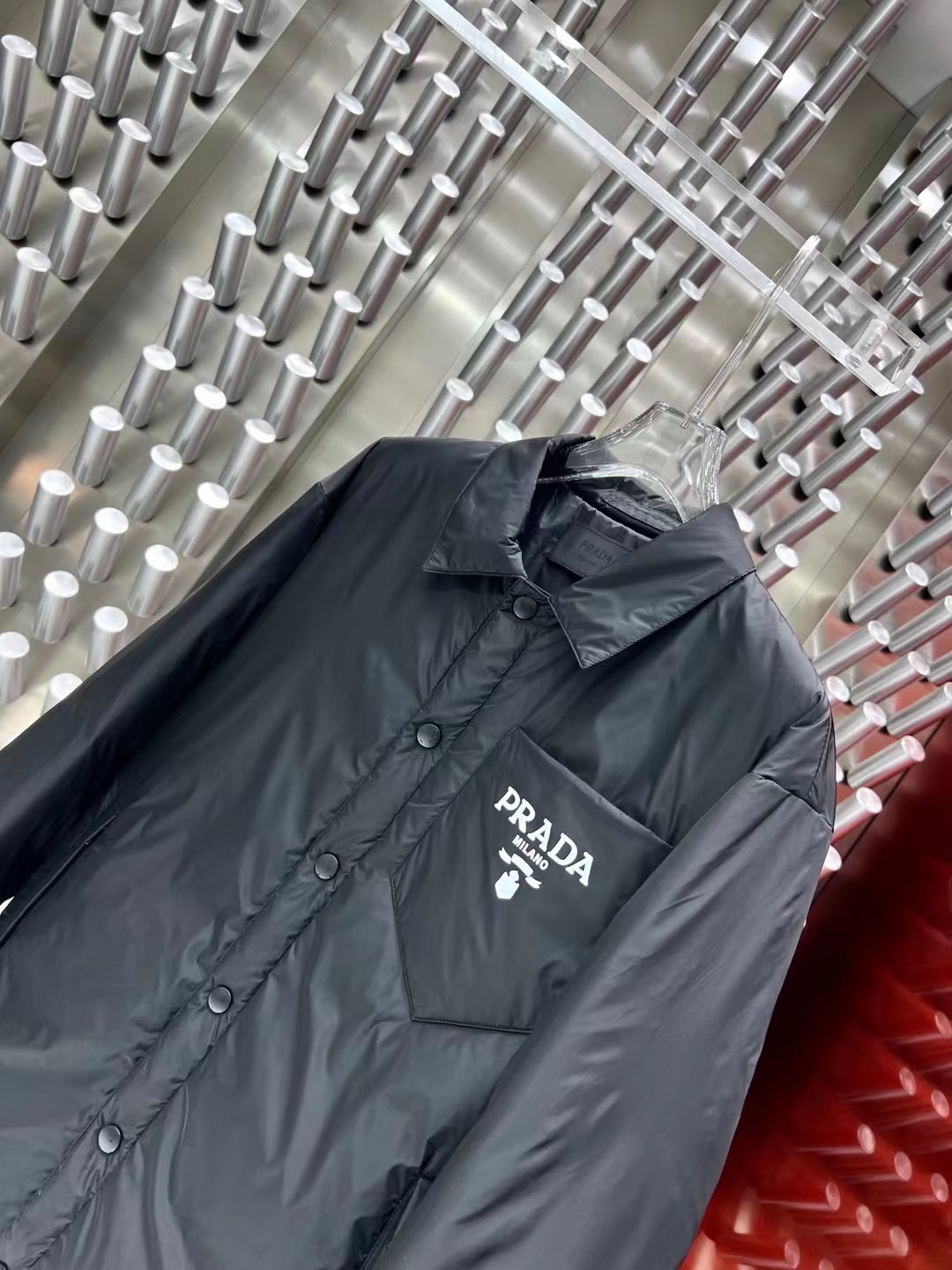 ÁO PRADA Triangle Down Jacket Coat
