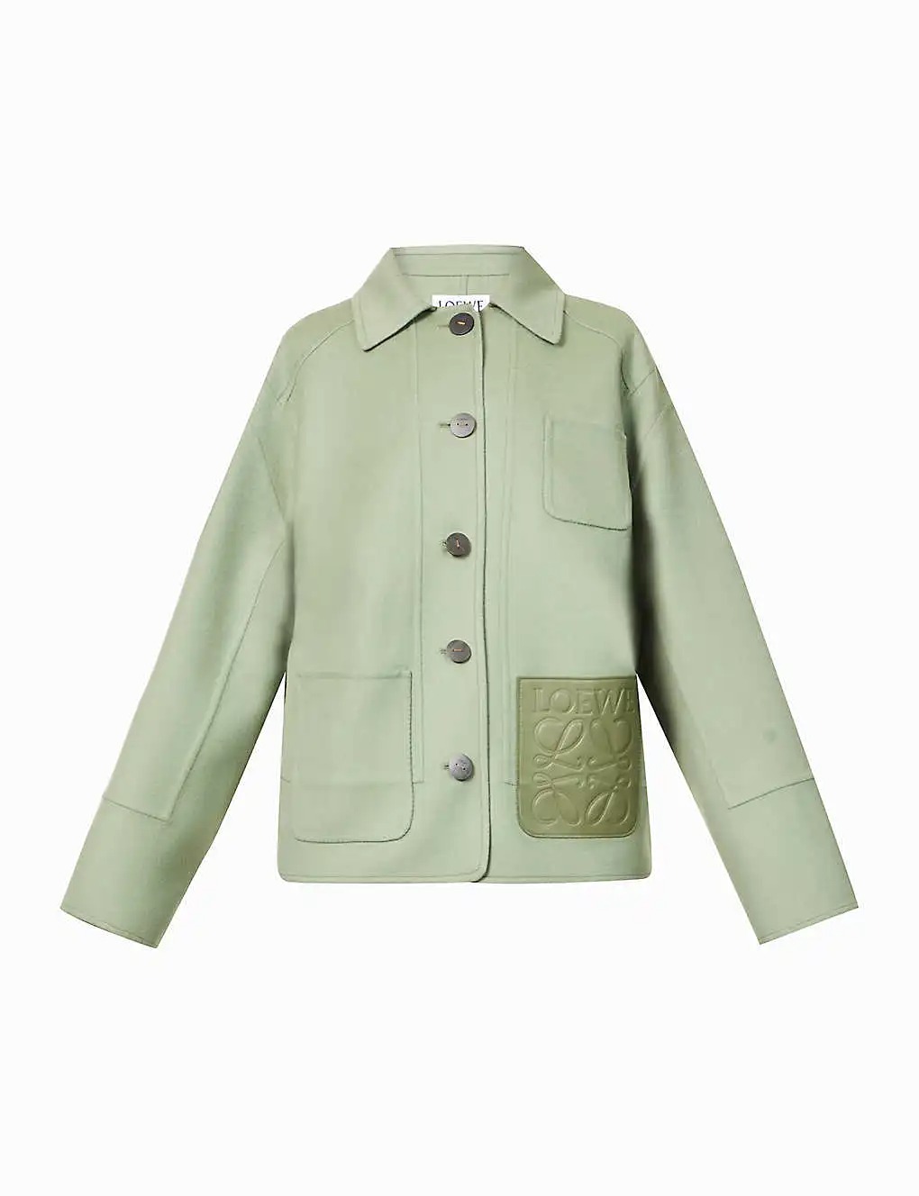 ÁO LOEWE Anagram logo-patch wool and cashmere-blend jacket