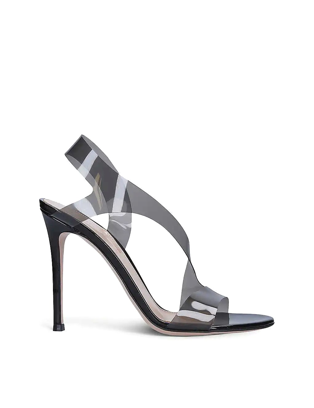GIÀY GIANVITO ROSSI Metropolis transparent-strap PVC heeled sandals