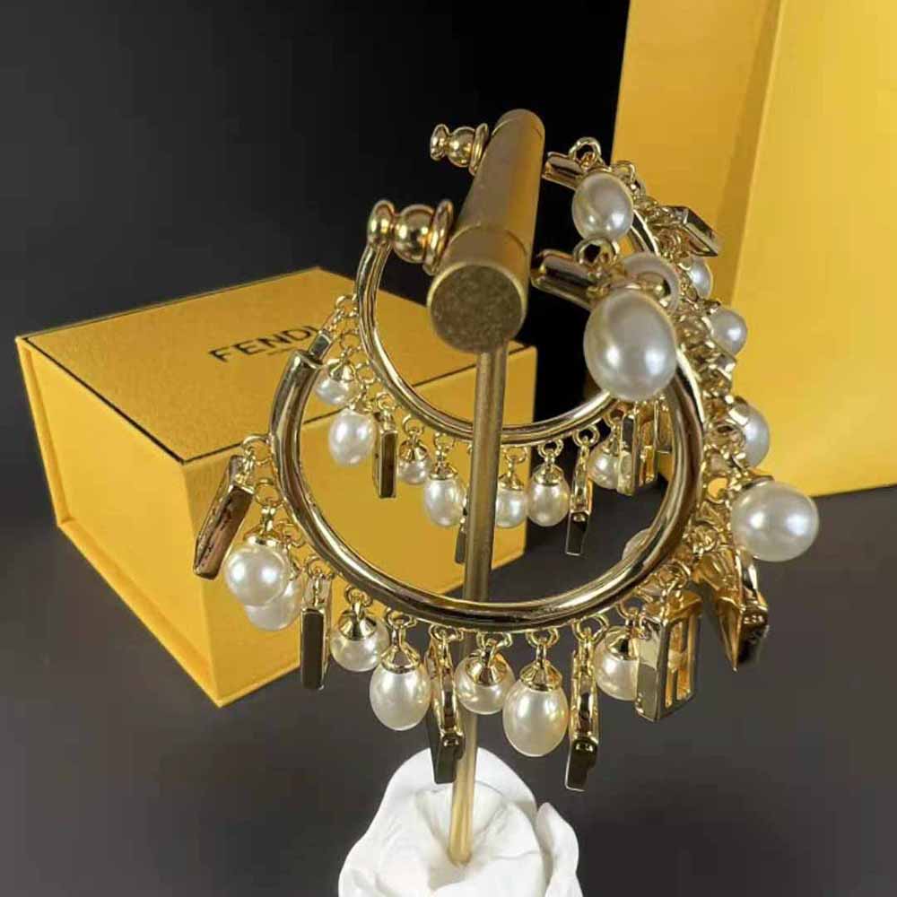 Bông tai Fendi Women Baguette Earrings Gold-colored