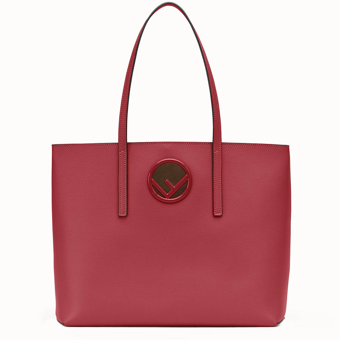 TÚI Fendi Women Leather Logo Shopper Bag-Maroon