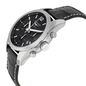 ĐỒNG HỒ LONGINES Conquest Automatic Chronograph Black Dial Black Leather Watch