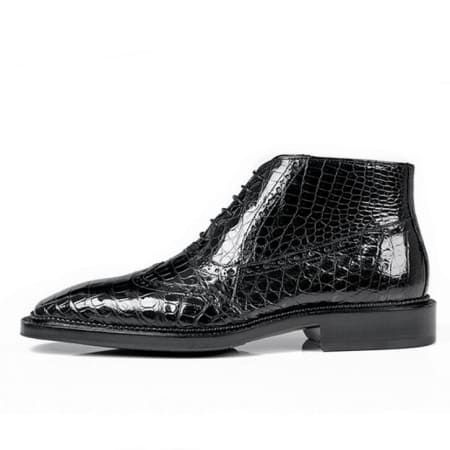 Giày Boots Chukka cho nam da cá sấu thủ công có 2 màu