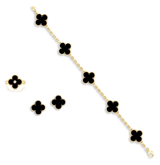 Van Cleef & Arpels An Onyx 'Alhambra' Parure
