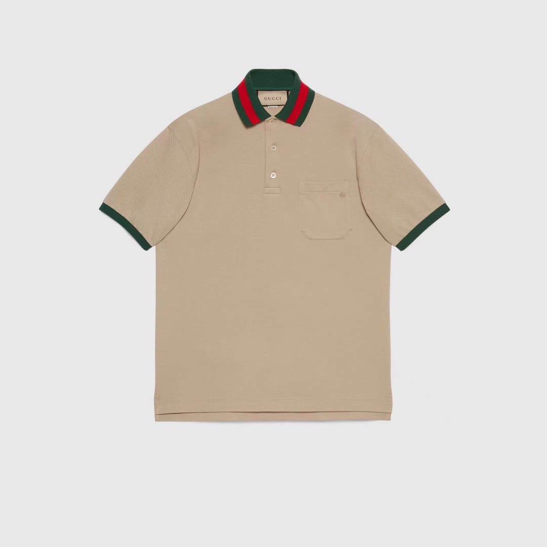 ÁO GUCCI GG POLO SHIRT MÀU NÂU UNISEX