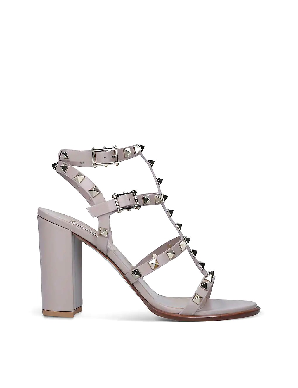 GIÀY VALENTINO GARAVANI Rockstud open-toe leather heeled sandals