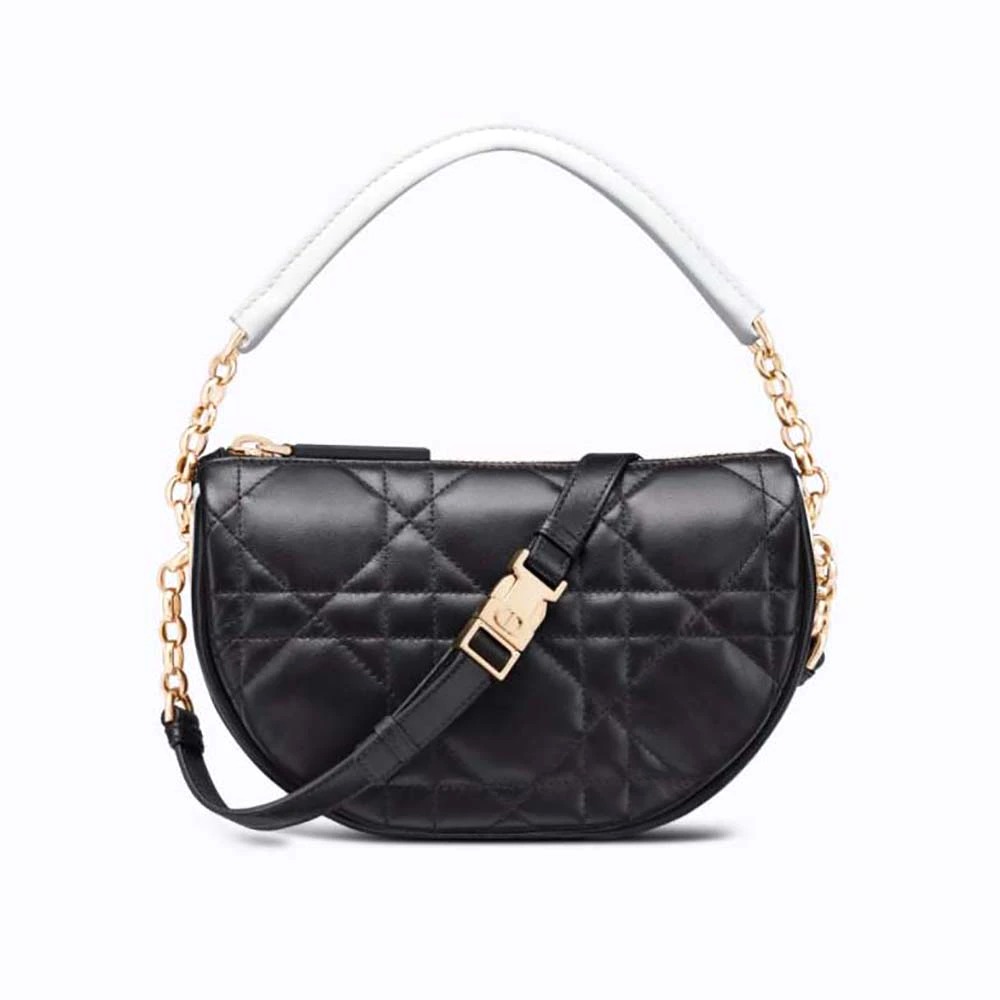 TÚI Dior Women Small Dior Vibe Hobo Bag Black Cannage Lambskin