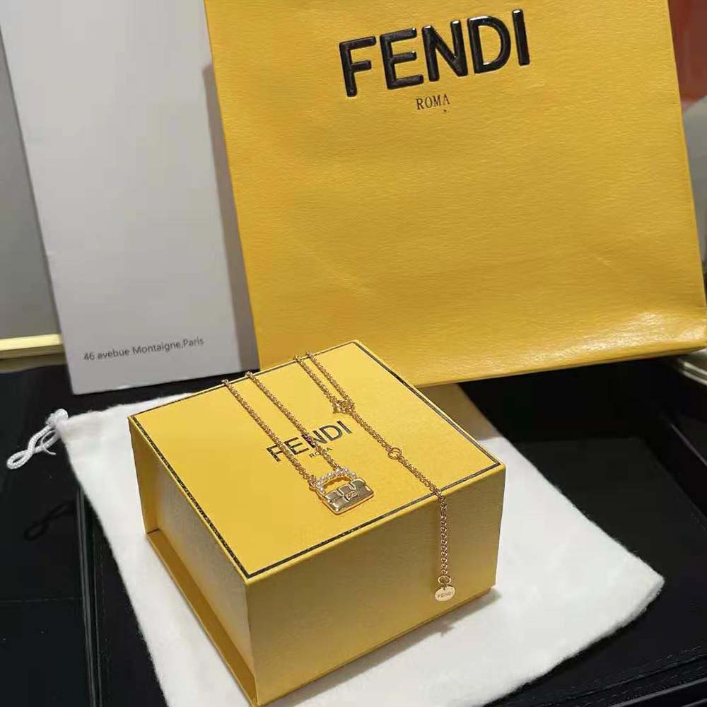 Bông tai Fendi Women Baguette Necklace Gold-Colored