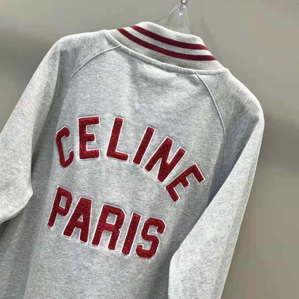 ÁO Celine Teddy College Jacket in Cotton Fleece