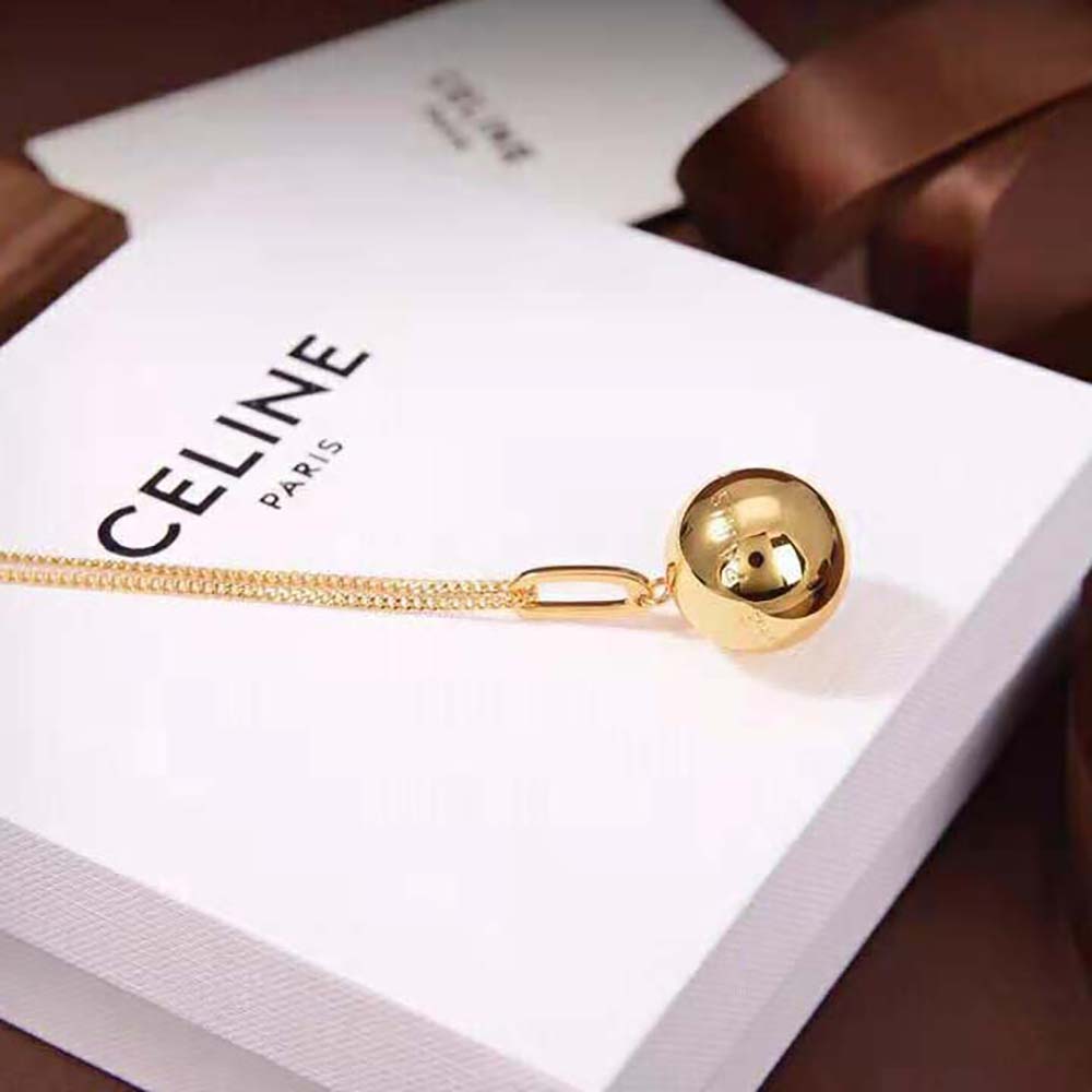 Vòng cổ Celine Women Separables Boule Celine Paris Pendant in Brass with Gold Finish