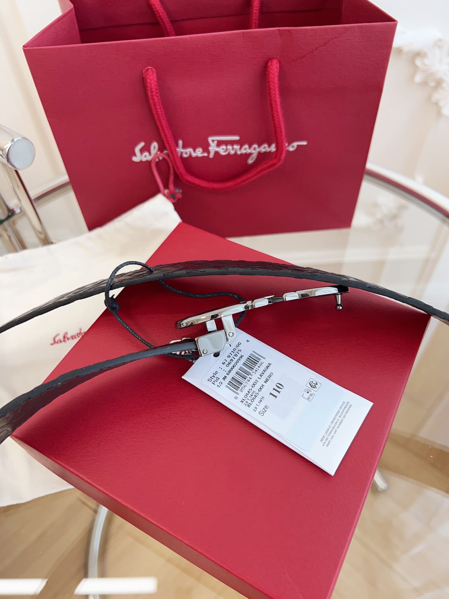 DÂY LƯNG Salvatore Ferragamo Adjustable Gancini Belt Khóa bạc