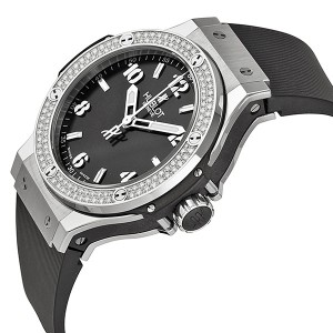 ĐỒNG HỒ HUBLOT Big Bang Black Dial Diamond Black Rubber Watch 38MM