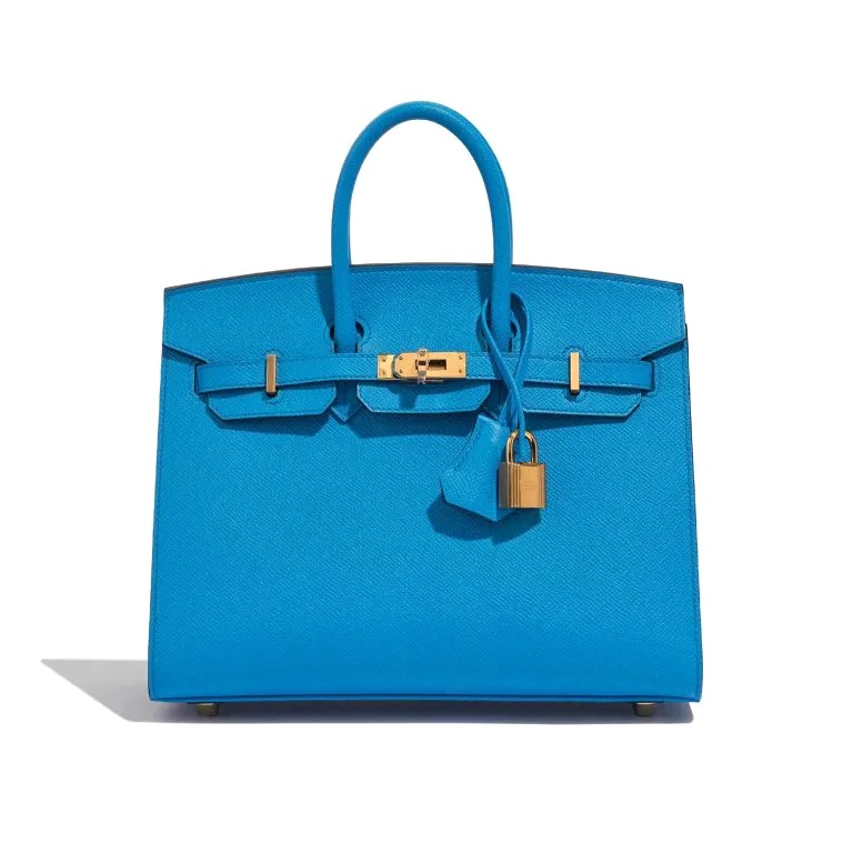 TÚI Hermès Birkin 25 Epsom Blue Frida Gold Buckle khóa vàng