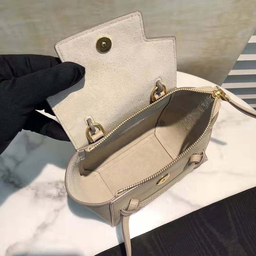 TÚI Celine Women Pico Belt Bag in Grained Calfskin-Beige