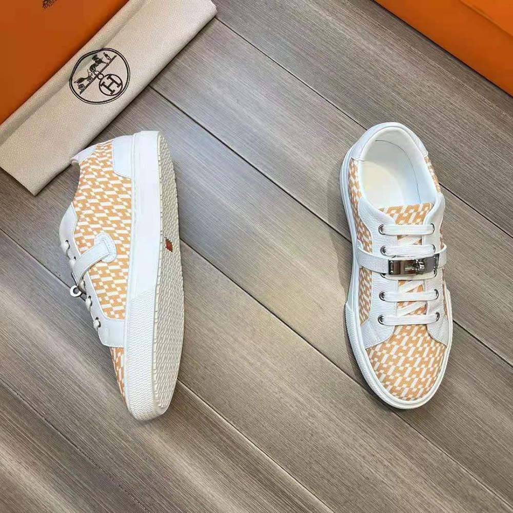 GIÀY Hermes Women Free Sneaker in Calfskin-White