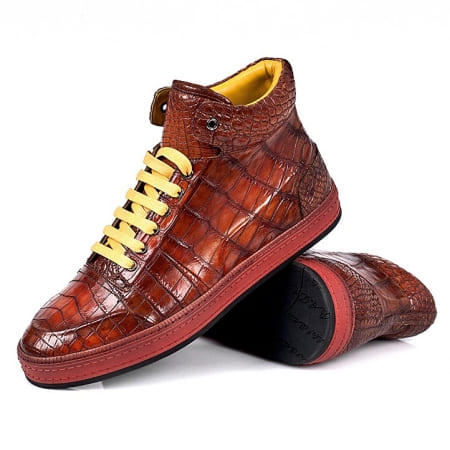 Giày sneaker Chukka da cá sấu dành cho nam thủ công có 4 màu