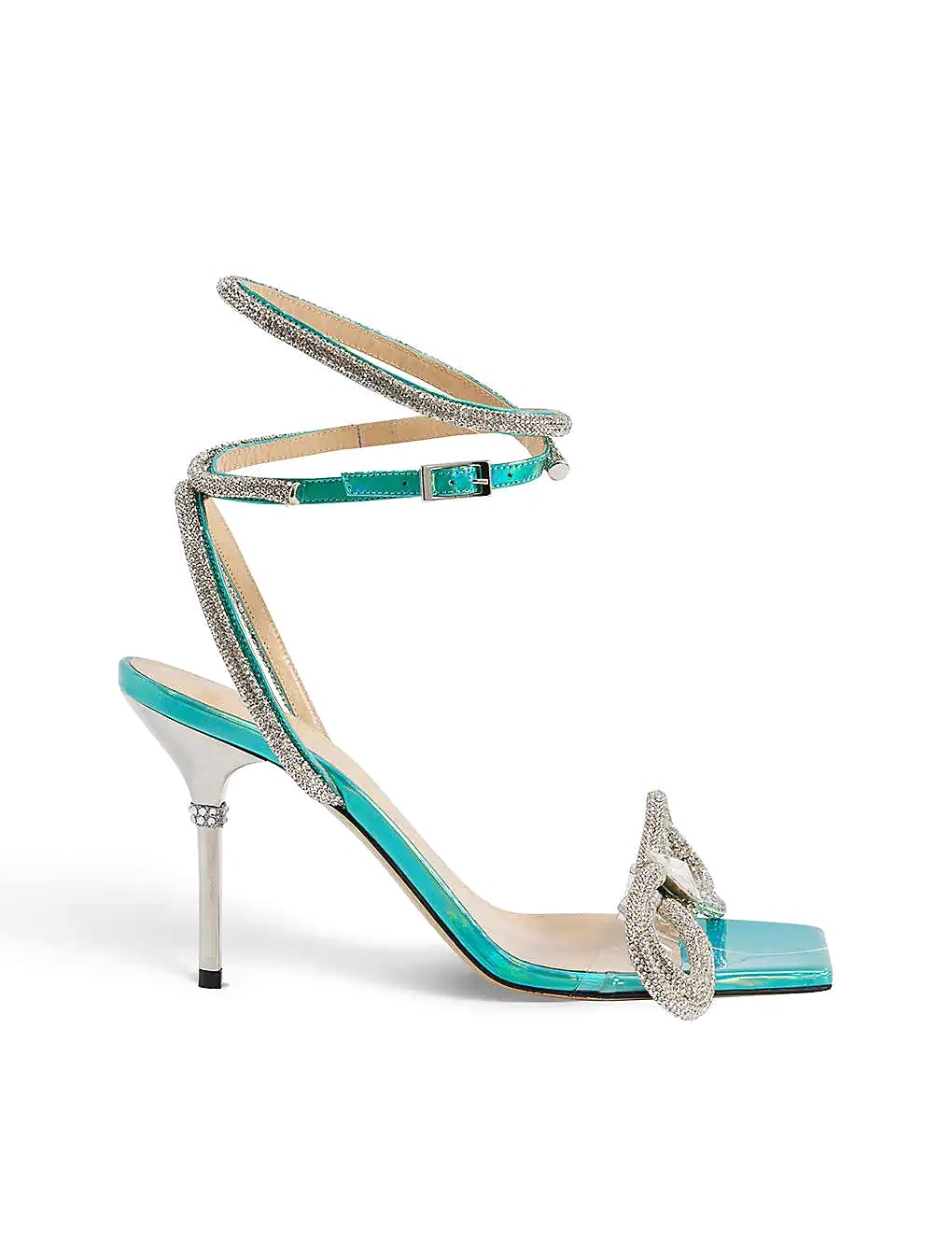 GIÀY MACH & MACH Double Bow Bow crystal-embellished leather heeled sandals