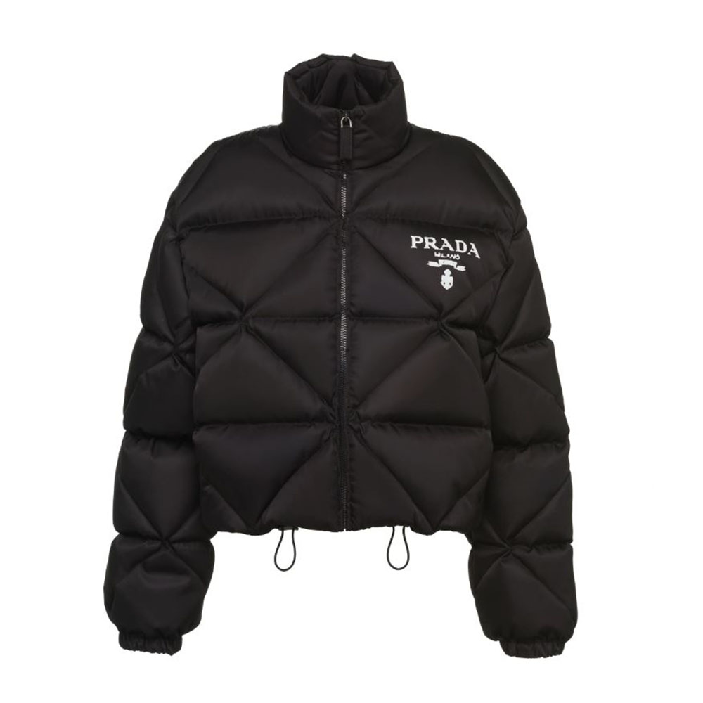 ÁO Prada Women Re-Nylon Gabardine Cropped Down Jacket-White