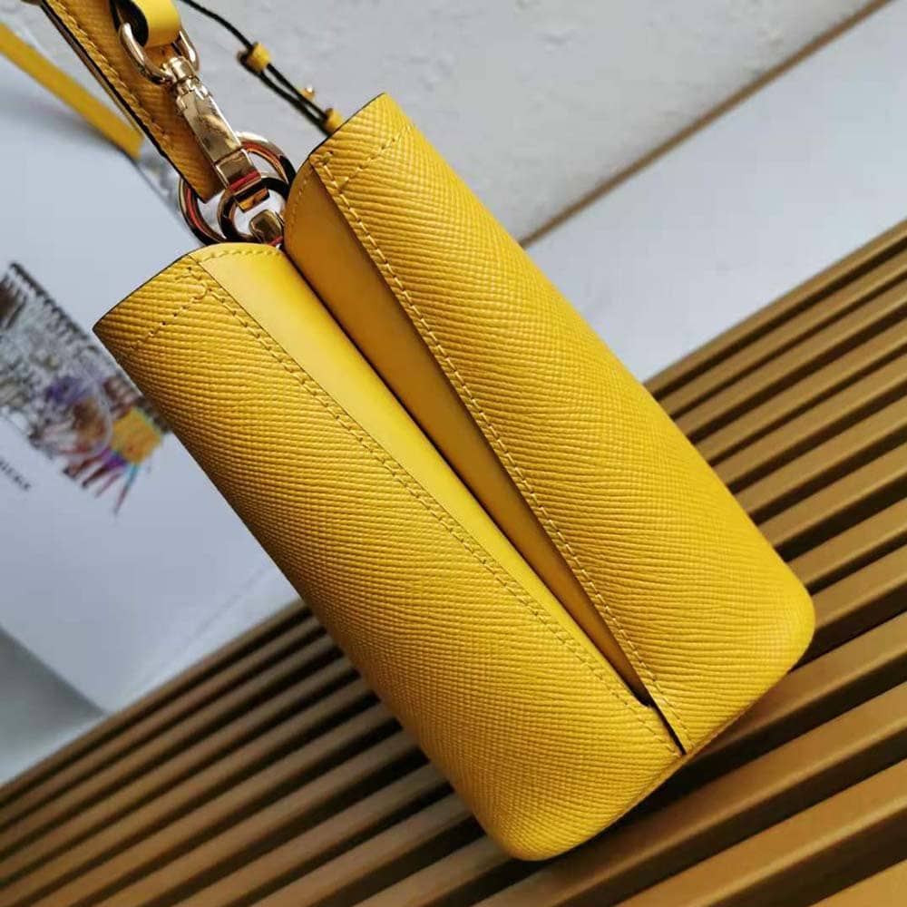 TÚI Prada Women Small Saffiano Leather Prada Panier Bag-Yellow
