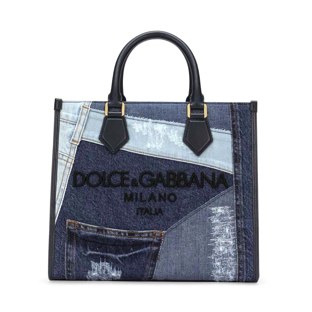 TÚI Dolce Gabbana D&G Women Denim Shopper with Embroidered Logo