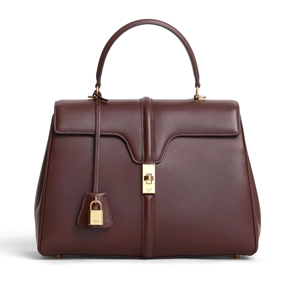 TÚI Celine Women Medium16 Bag in Satinated Calfskin-Brown