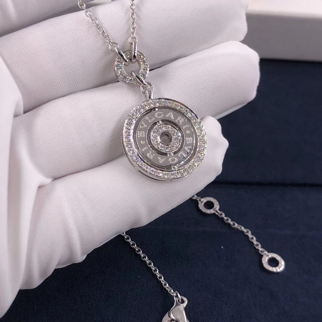 DÂY CHUYỀN VÀNG TRẮNG BVLGARI Cerchi Astrale Diamond 18K Rose Gold Necklace