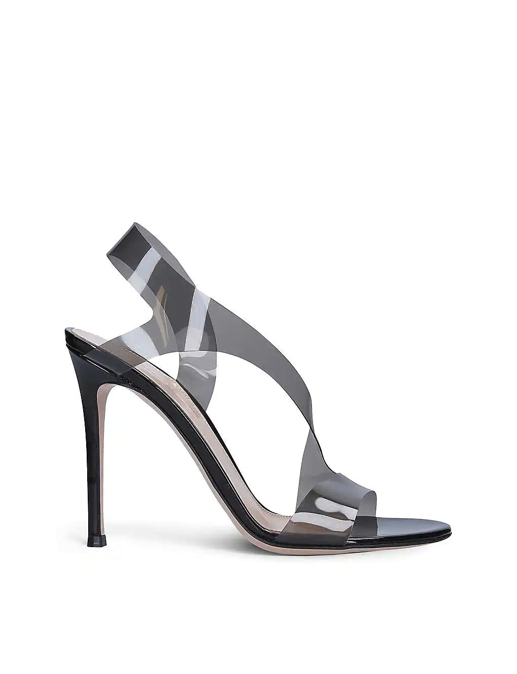 GIÀY GIANVITO ROSSI Metropolis transparent-strap PVC heeled sandals