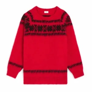 ÁO Celine Women Boxy Sweater in Brushed Wool