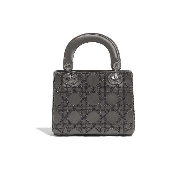 TÚI Dior Lady Mini Satin Grey