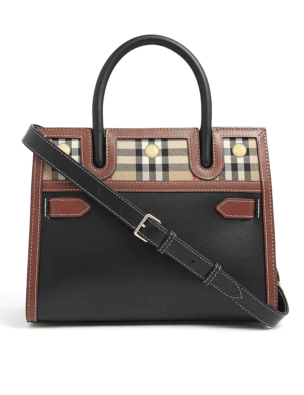 TÚI BURBERRY Vintage check small canvas top-handle bag