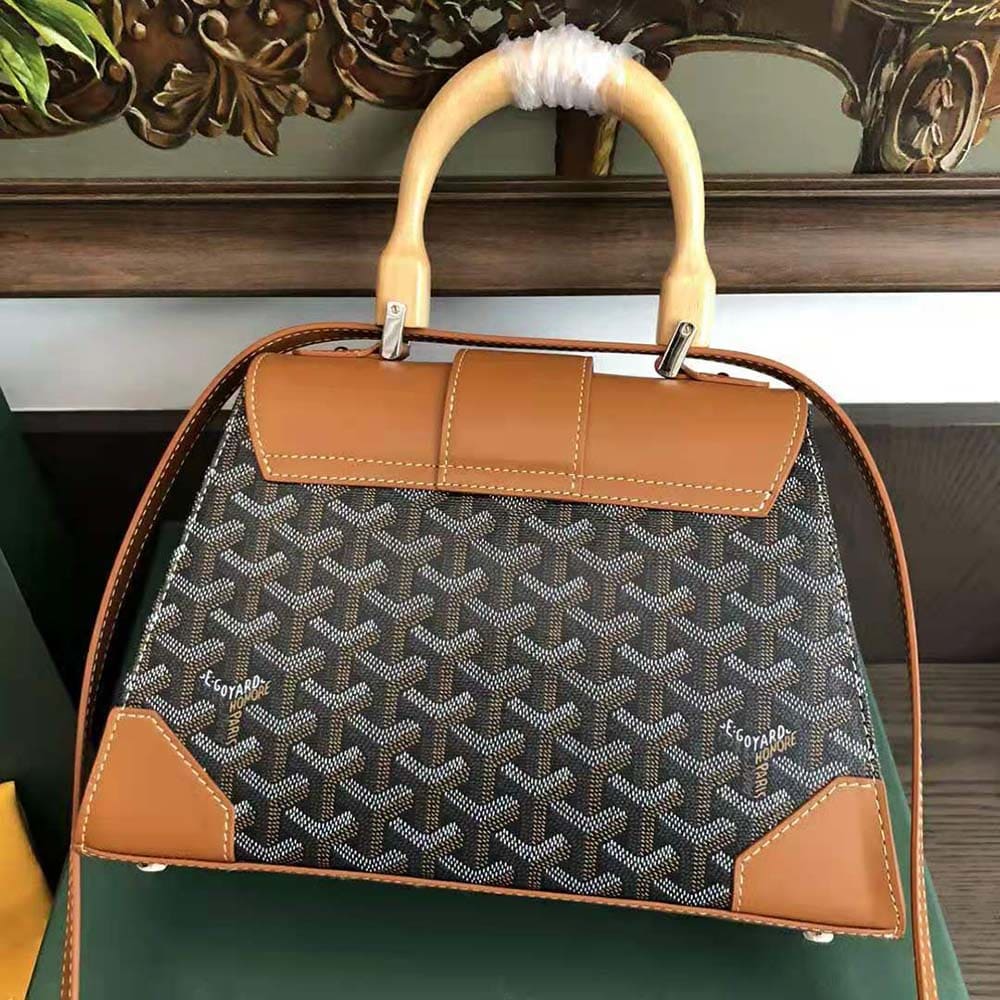 TÚI Goyard Women Sac Saïgon PM in Toile Goyardine & Clamecy Calfskin-Brown
