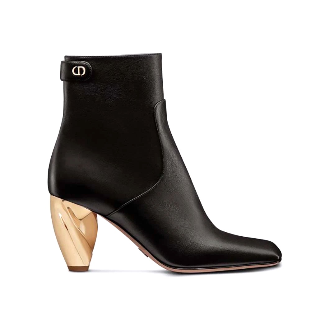 Giày Dior Women Rhodes Heeled Ankle Boot Black Supple Calfskin