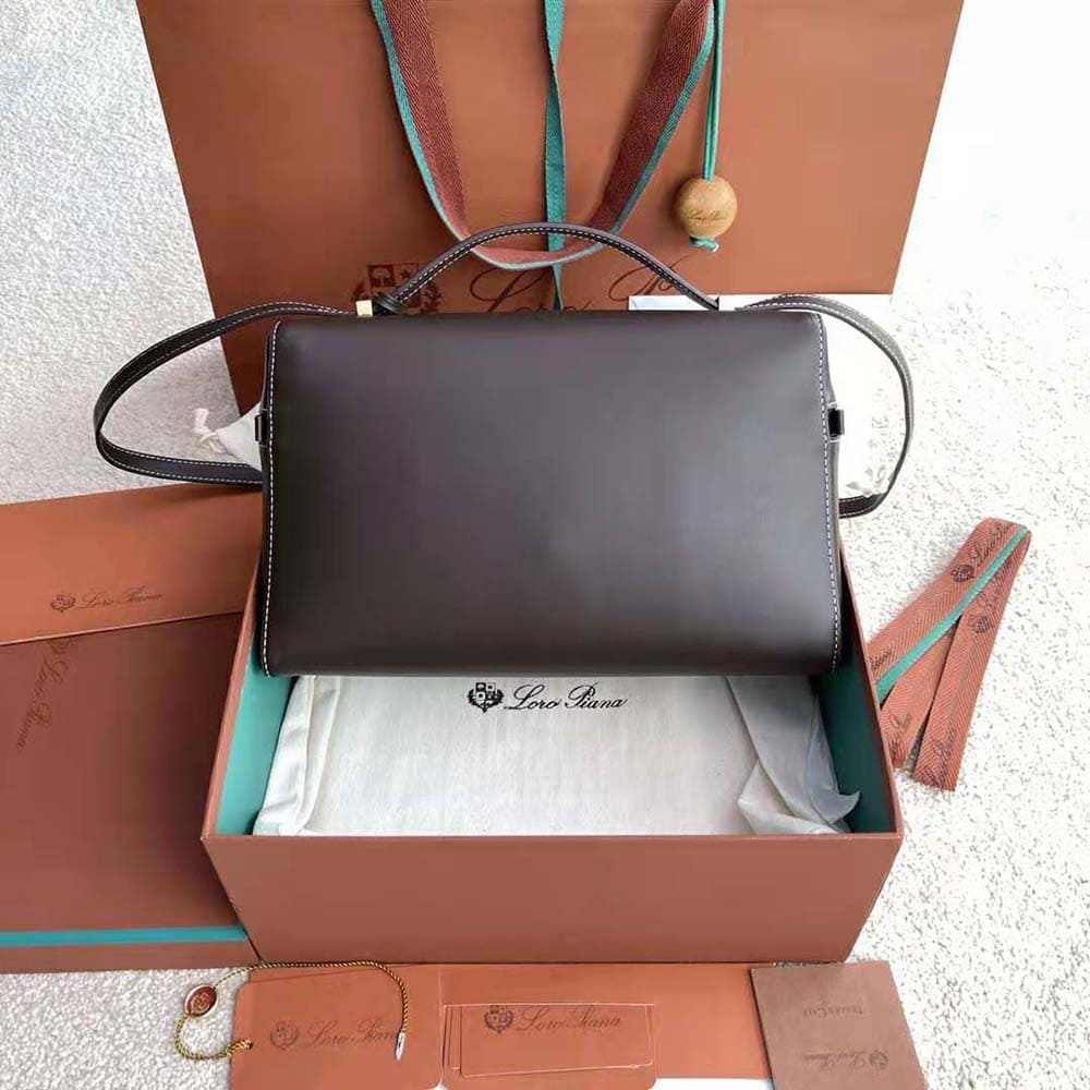TÚI Loro Piana Women Extra Bag in Calfskin Leather-Brown