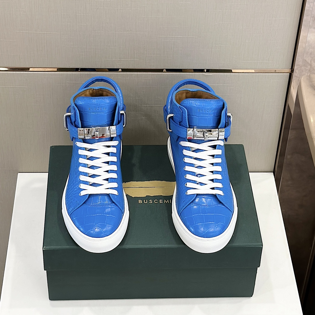 GIÀY BUSCEMI BLUE HIGH TOP SHOES AAA