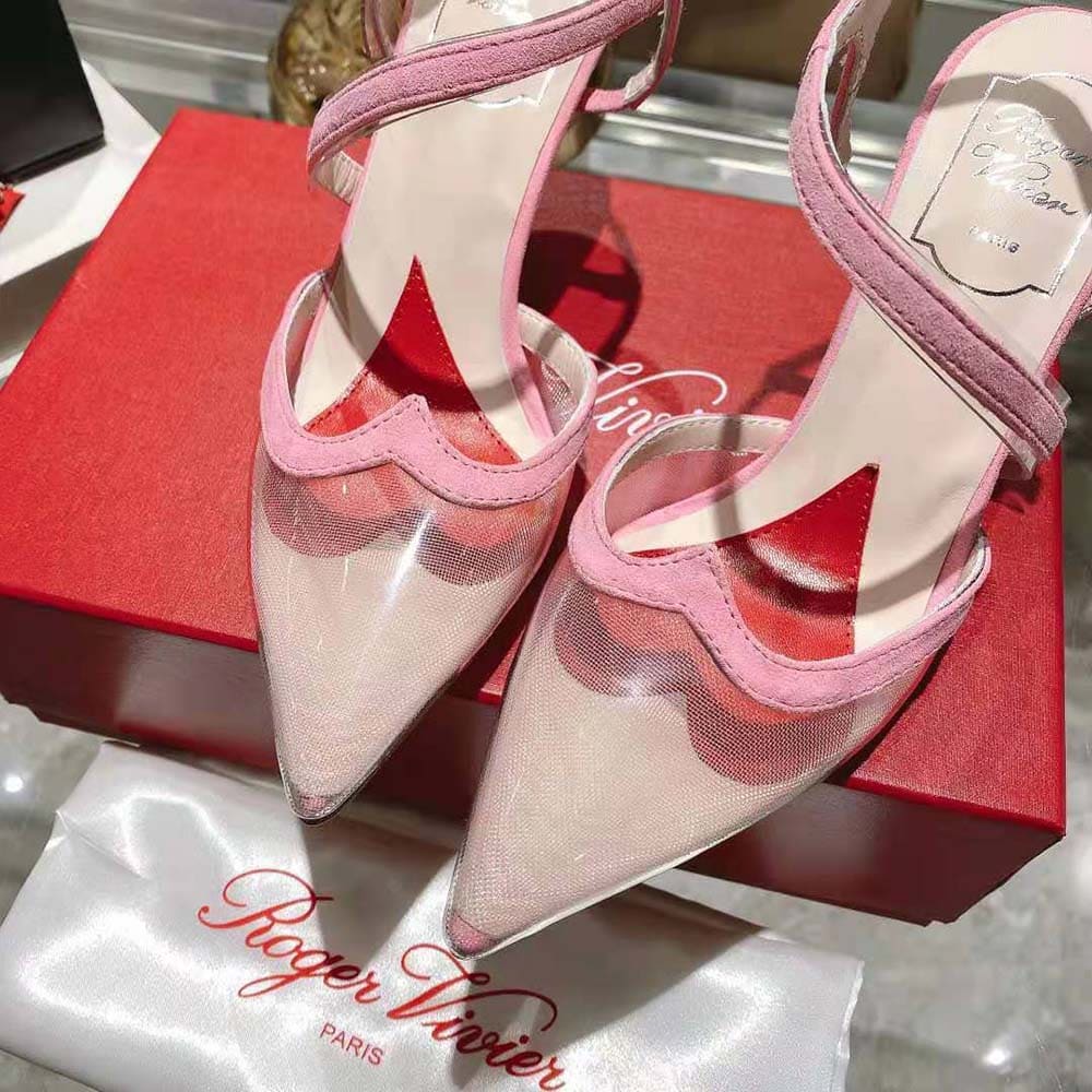 GIÀY Roger Vivier Women I Love Vivier Slingback Pumps in PVC-Pink