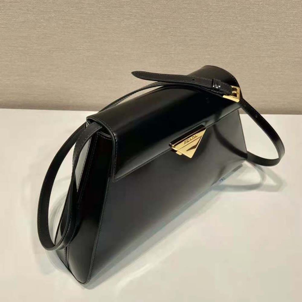 TÚI Prada Women Medium Brushed Leather Handbag-Black