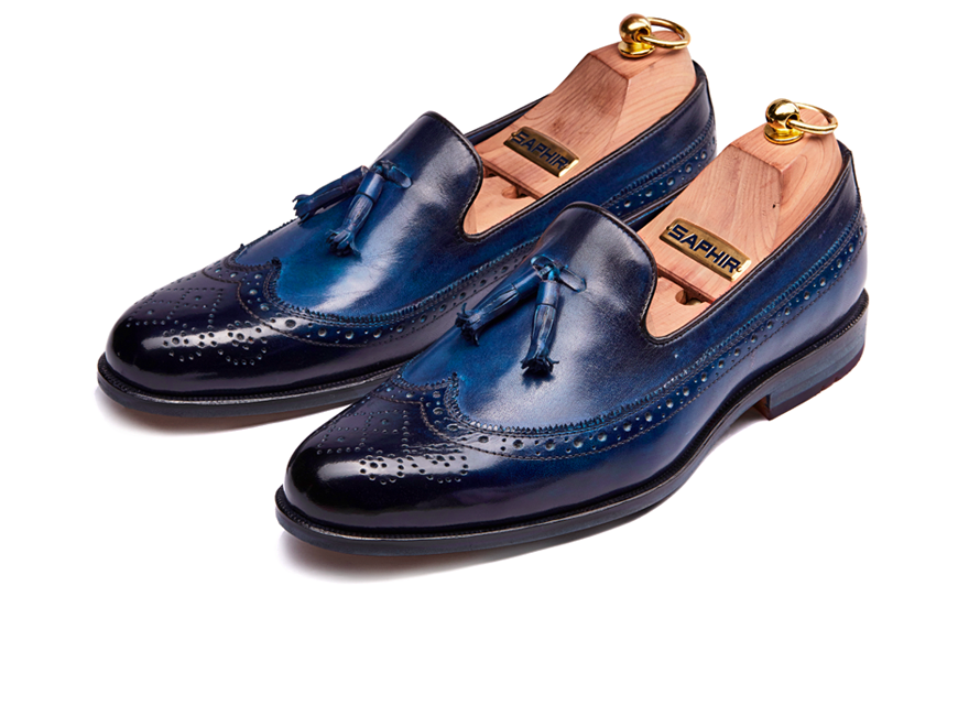 HENDERSON SHOES PERSONALIZATION HERO SAPPHIRE LOAFER PAINTING HANDCRAFTED SHOES