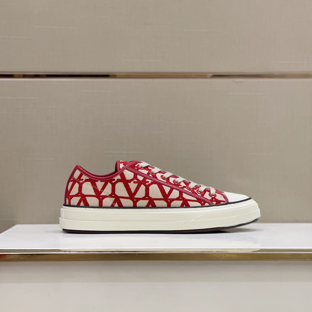 GIÀY VALENTINO CANVAS LEATHER SNEAKER SHOES AAA