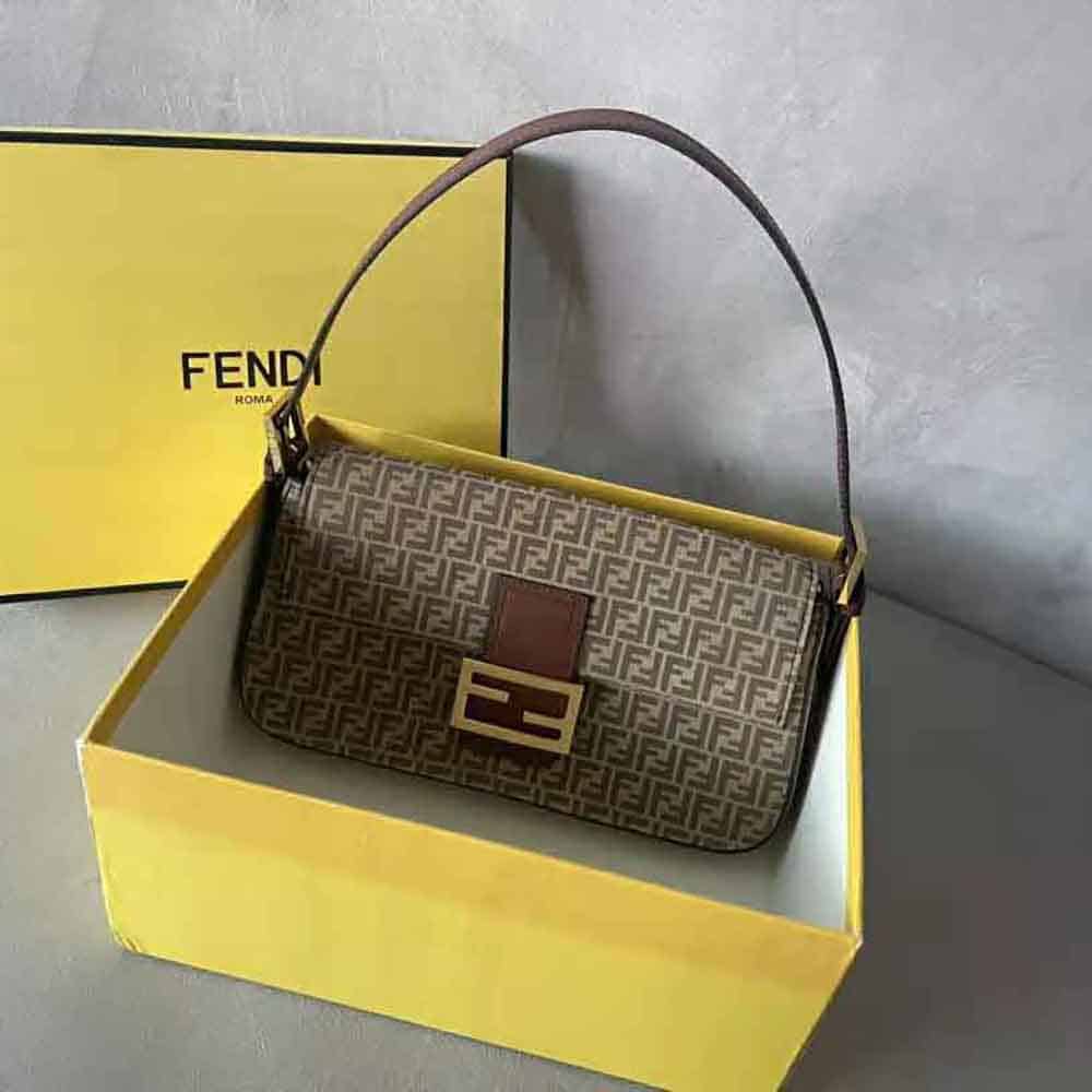 TÚI FENDI Women Baguette 1997 Beige Split Leather Bag