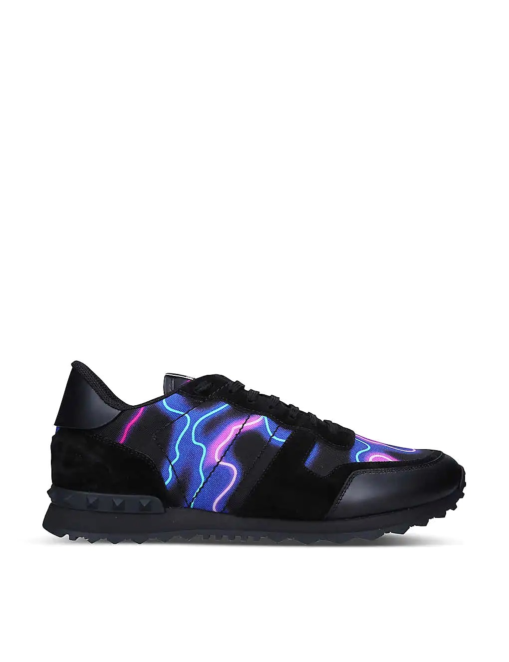 GIÀY VALENTINO GARAVANI Rockrunner neon-print leather low-top trainers